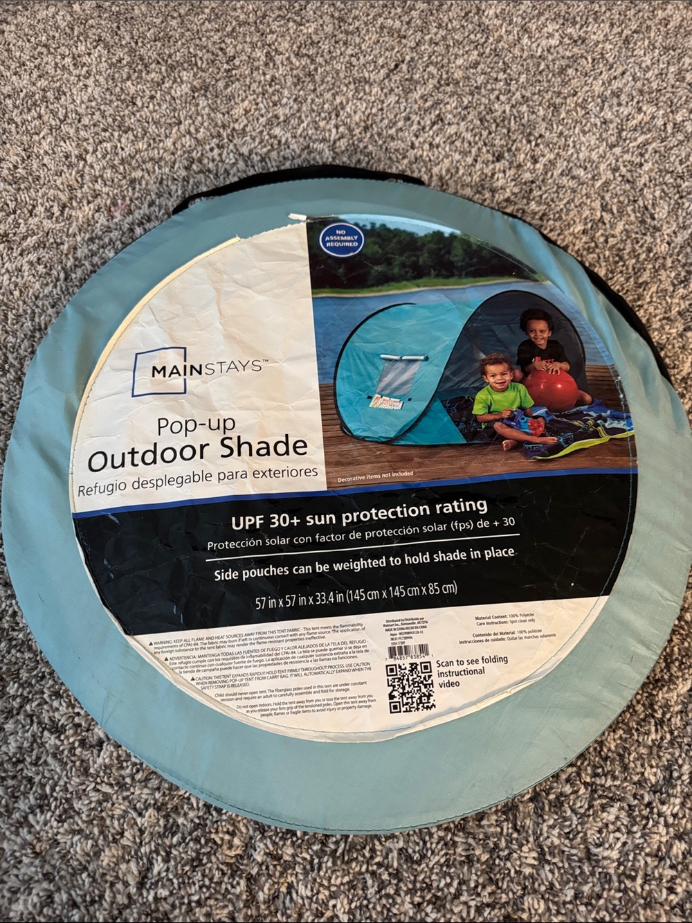 Mainstays Pop-up Outdoor Shade - Teal